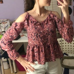 3/4 sleeve off the shoulder cute top